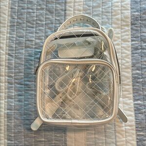 Clear Mini Backpack with Gold Accents NWT